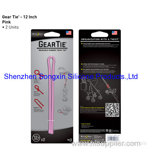 Size 12",30.48cm Reuse Silicone Gear Tie With Any Solid Color 